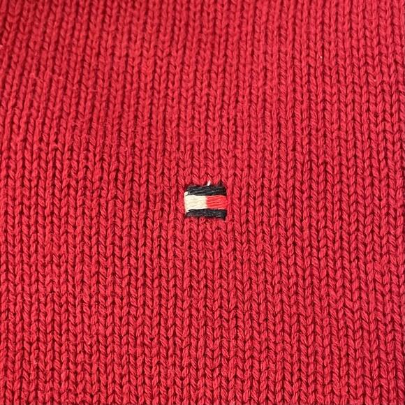 Tommy Hilfiger Sweater Youth Size XL 20 Red 1/4 Zip Pullover 100% Cotton Preppy - Picture 4 of 8